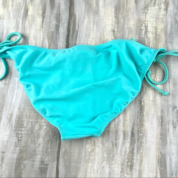 Xhilaration Boho Bikini Bottom Aqua Teal Floral Paisley Side Tie String Bikini L - Picture 5 of 10